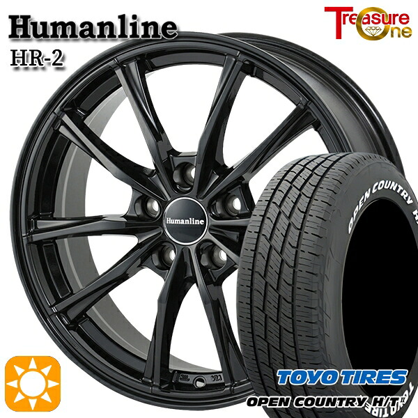 【取付対象】デリカD5 アウトランダー 225/55R18 98H トーヨー オープンカントリー H/T2 WL トレジャーワン ヒューマンライン HR2 ブラック 18インチ 7.0J 5H114.3 サマータイヤホイールセット