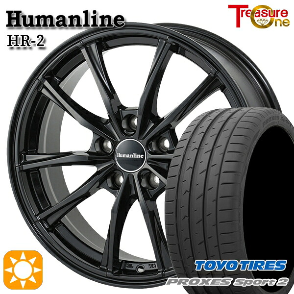 【取付対象】プリウスα クラウン 235/35R19 91Y XL トーヨー プロクセススポーツ2 トレジャーワン ヒューマンライン HR2 ブラック 19インチ 8.0J 5H114.3 サマータイヤホイールセット