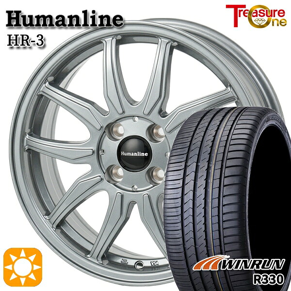 【取付対象】155/65R14 75T ウィンラン R330 トレジャーワン ヒューマンライン HR3 ダークシルバー 14インチ 4.5J 4H100 サマータイヤホイールセット ｜トレッド新横浜師岡店 28,275円