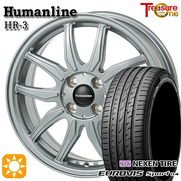 【取付対象】エブリィワゴン 165/60R14 75H ロードストーン ユーロビズ Sport 04 トレジャーワン ヒューマンライン HR3 ダークシルバー 14インチ 4.5J 4H100 サマータイヤホイールセット ｜トレッド新横浜師岡店