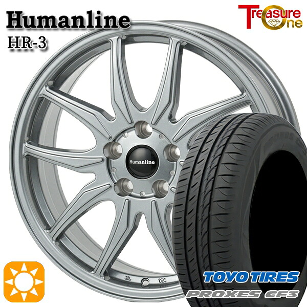【取付対象】エスティマ ヤリスクロス 215/60R16 95H トーヨー プロクセス CF3 トレジャーワン ヒューマンライン HR3 ダークシルバー 16インチ 6.5J 5H114.3 サマータイヤホイールセット |トレッド新横浜師岡店