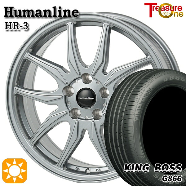 【取付対象】215/50R18 96W XL キングボス G866 トレジャーワン ヒューマンライン HR3 ダークシルバー 18インチ 7.0J 5H114.3 サマータイヤホイールセット |トレッド新横浜師岡店