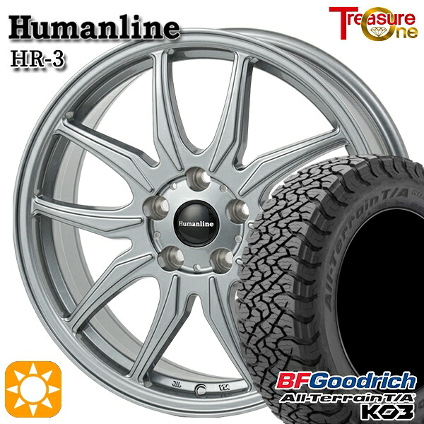 【取付対象】40アルファード 225/65R17 107/103S RBL BFグッドリッチ オールテレーン T/A KO3 トレジャーワン ヒューマンライン HR3 ダークシルバー トヨタ純正 平座ナット対応 17インチ 6.5J 5H120 サマータイヤホイールセット