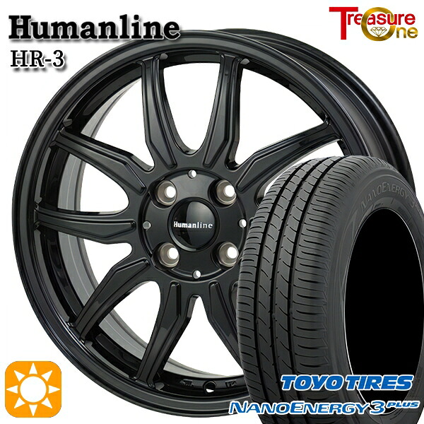 【取付対象】アクア ヴィッツ 165/70R14 81S トーヨー ナノエナジー3プラス トレジャーワン ヒューマンライン HR3 ブラック 14インチ 5.5J 4H100 サマータイヤホイールセット |トレッド新横浜師岡店