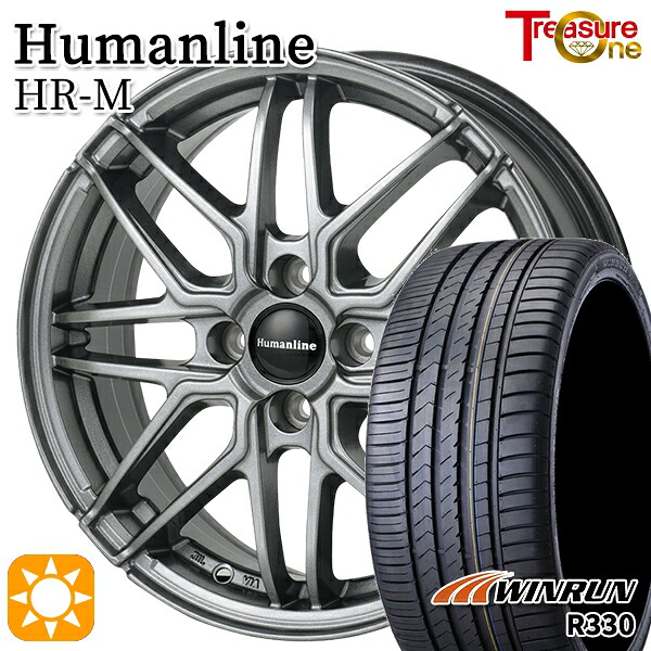 【取付対象】195/45R16 84V XL ウィンラン R330 トレジャーワン ヒューマンライン HRM GM 16インチ 6.0J 4H100 サマータイヤホイールセット |トレッド新横浜師岡店