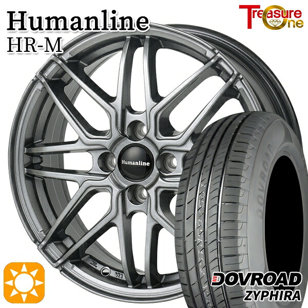 【取付対象】155/65R14 75T DOVROAD ザイファイラ トレジャーワン ヒューマンライン HRM GM 14インチ 4.5J 4H100+45 サマータイヤホイールセット