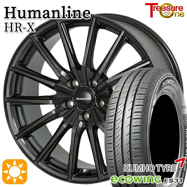【取付対象】170シエンタ 185/60R15 84H クムホ エコウィング ES31 トレジャーワン ヒューマンライン HRX TB 15インチ 6.0J 5H100 サマータイヤホイールセット