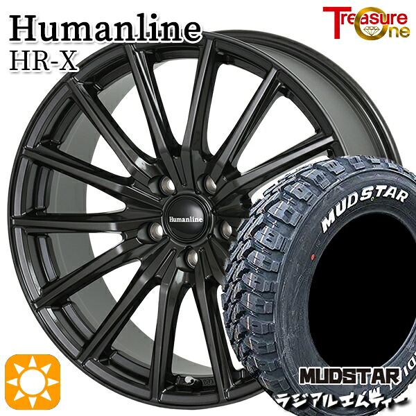 【取付対象】215/70R16 100T マッドスター ラジアル M/T ホワイトレター トレジャーワン ヒューマンライン HRX TB 16インチ 6.5J 5H114.3 サマータイヤホイールセット