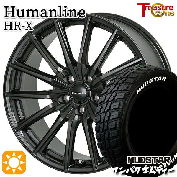 【取付対象】40アルファード 225/60R18 100T WL マッドスター ワンパク M/T ホワイトレター トレジャーワン ヒューマンライン HRX TB 18インチ 7.5J 5H120+40 サマータイヤホイールセット ｜トレッド新横浜師岡店 92,510円