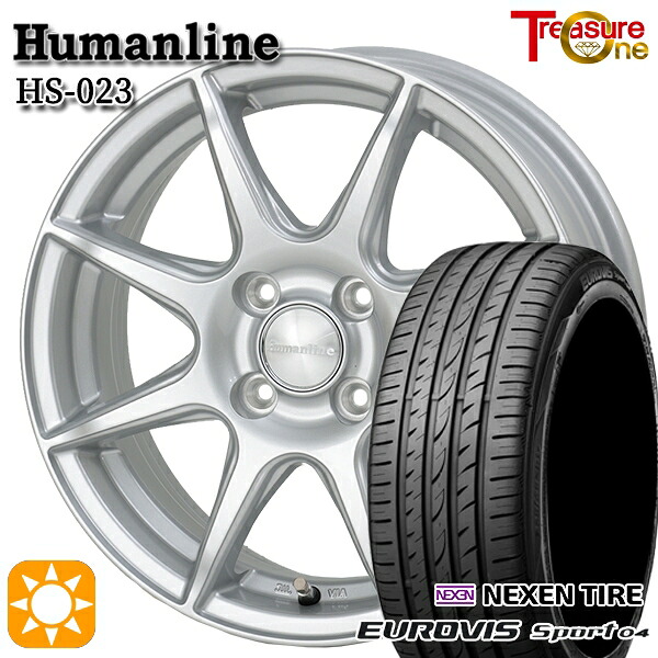 【取付対象】165/60R14 75H ロードストーン ユーロビズ Sport 04 トレジャーワン ヒューマンライン HS023 シルバー 14インチ 4.5J 4H100 サマータイヤホイールセット ｜トレッド新横浜師岡店