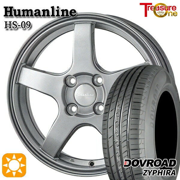 【取付対象】フィット アクア 185/60R15 84H DOVROAD ザイファイラ トレジャーワン ヒューマンライン HS09 ダークグレー 15インチ 5.5J 4H100 サマータイヤホイールセット |トレッド新横浜師岡店