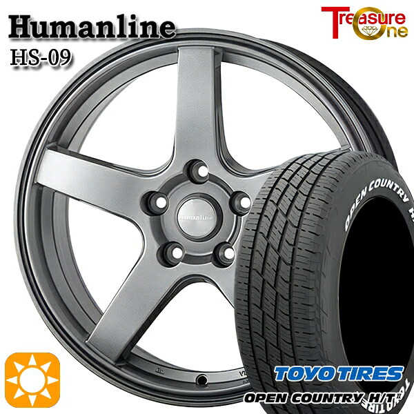 【取付対象】225/60R17 99H トーヨー オープンカントリー H/T2 WL トレジャーワン ヒューマンライン HS09 ダークグレー 17インチ 7.0J 5H114.3 サマータイヤホイールセット ｜トレッド新横浜師岡店
