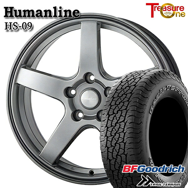 【取付対象】225/65R17 102T ORWL BFグッドリッチ トレールテレーン トレジャーワン ヒューマンライン HS09 ダークグレー 17インチ 7.0J 5H114.3 サマータイヤホイールセット ｜トレッド新横浜師岡店