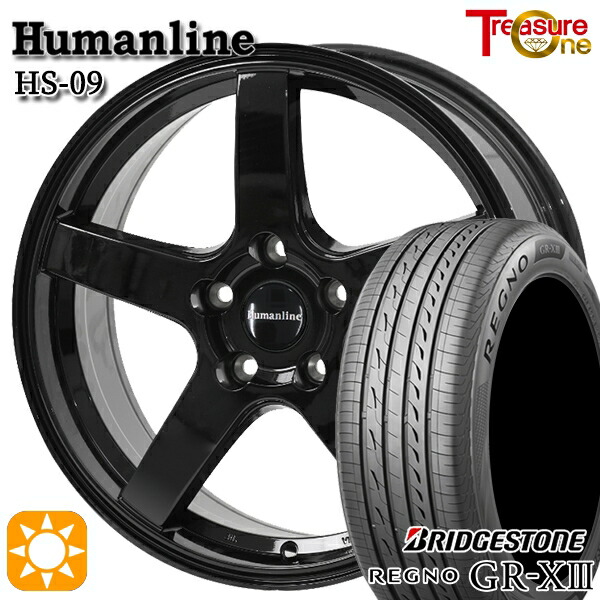 【取付対象】20/30系アルファード ヴェルファイア 235/50R18 101V XL ブリヂストン レグノ GR-X3 トレジャーワン ヒューマンライン HS09 ブラック 18インチ 7.0J 5H114.3 サマータイヤホイールセット ｜トレッド新横浜師岡店 105,325円