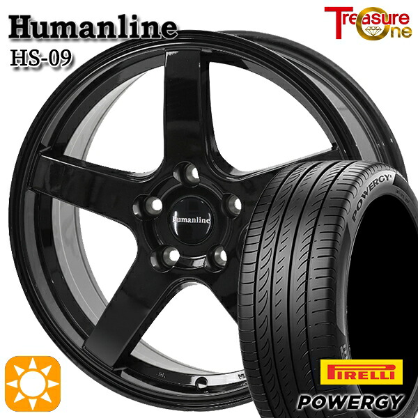【取付対象】C-HR ヴェゼル 225/50R18 95W ピレリ パワジー トレジャーワン ヒューマンライン HS09 ブラック 18インチ 7.0J 5H114.3 サマータイヤホイールセット |トレッド新横浜師岡店