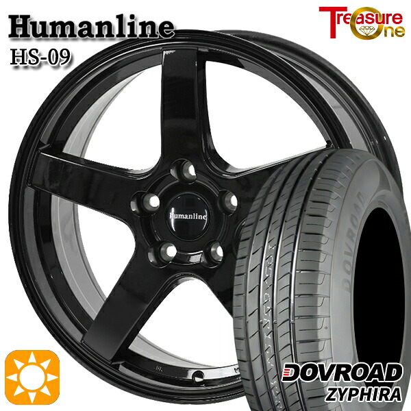【取付対象】エスティマ ヤリスクロス 215/60R16 95H DOVROAD ザイファイラ トレジャーワン ヒューマンライン HS09 ブラック 16インチ 6.5J 5H114.3 サマータイヤホイールセット ｜トレッド新横浜師岡店 44,005円