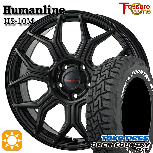 【取付対象】235/70R16 106Q トーヨー オープンカントリー R/T ホワイトレター トレジャーワン ヒューマンライン HS10M ブラック 16インチ 6.5J 5H114.3 サマータイヤホイールセット ｜トレッド新横浜師岡店