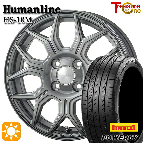 【取付対象】N-BOX ウェイク 165/55R15 75H ピレリ パワジー トレジャーワン ヒューマンライン HS10M ダークグレー 15インチ 5.0J 4H100 サマータイヤホイールセット