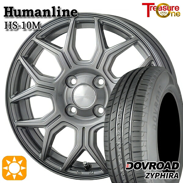 【取付対象】フィット アクア 185/60R15 84H DOVROAD ザイファイラ トレジャーワン ヒューマンライン HS10M ダークグレー 15インチ 5.5J 4H100 サマータイヤホイールセット |トレッド新横浜師岡店