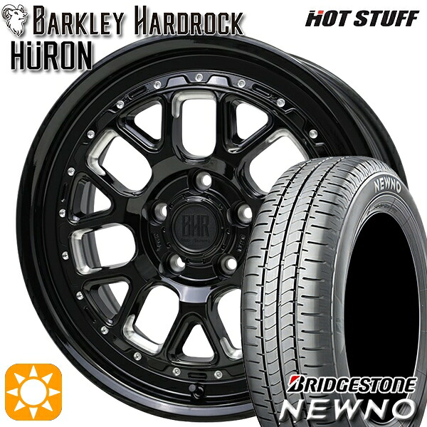 【取付対象】エスティマ ヤリスクロス 215/60R16 95H ブリヂストン ニューノ ホットスタッフ バークレイハードロック ヒューロン GM/B 16インチ 7.0J 5H114.3+38 サマータイヤホイールセット