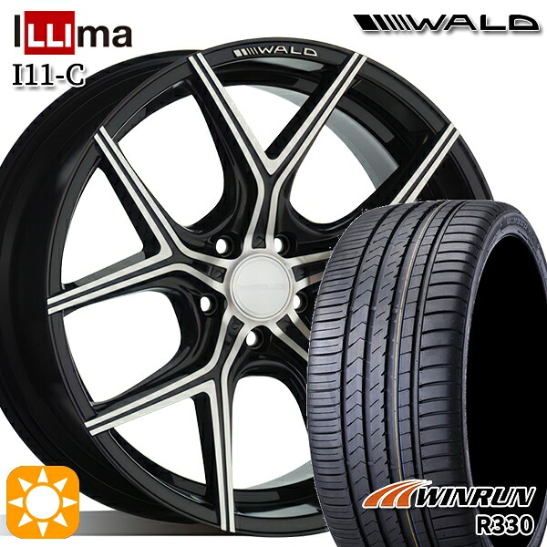 【取付対象】245/45R20 103W XL ウィンラン R330 WALD イリマ I11-C ブラックポリッシュ 20インチ 8.5J 5H114.3 サマータイヤホイールセット |トレッド新横浜師岡店