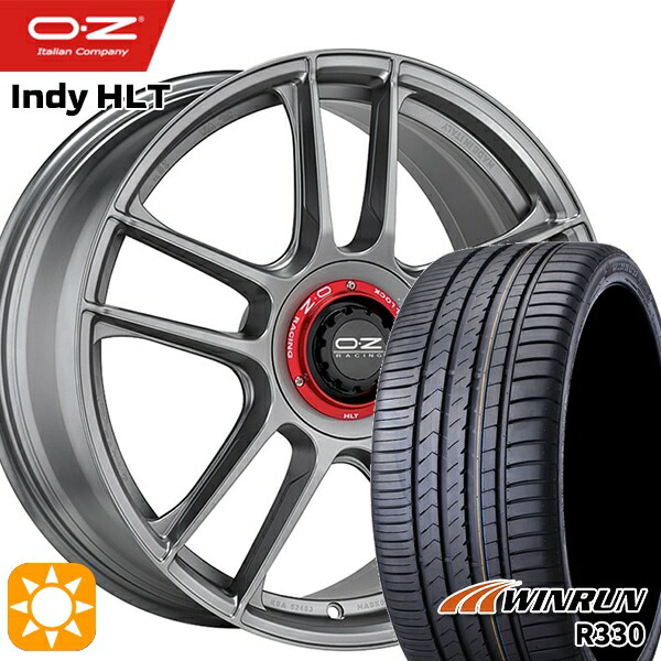 【取付対象】ベンツ Aクラス/CLA 225/45R18 95W XL ウィンラン R330 OZ インディ HLT チタニウム 18インチ 8.0J 5H112 サマータイヤホイールセット