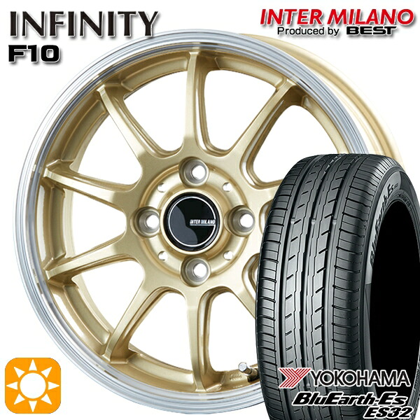 【取付対象】155/55R14 69V ヨコハマ ブルーアース ES32 インターミラノ インフィニティ F10 GL/RP 14インチ 4.5J 4H100 サマータイヤホイールセット
