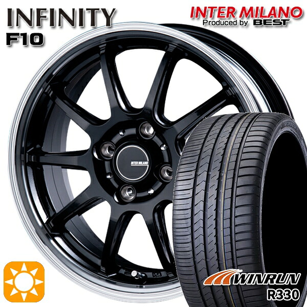 【取付対象】N-BOX ウェイク 165/55R15 75H ウィンラン R330 インターミラノ インフィニティ F10 BK/RP 15インチ 4.5J 4H100 サマータイヤホイールセット