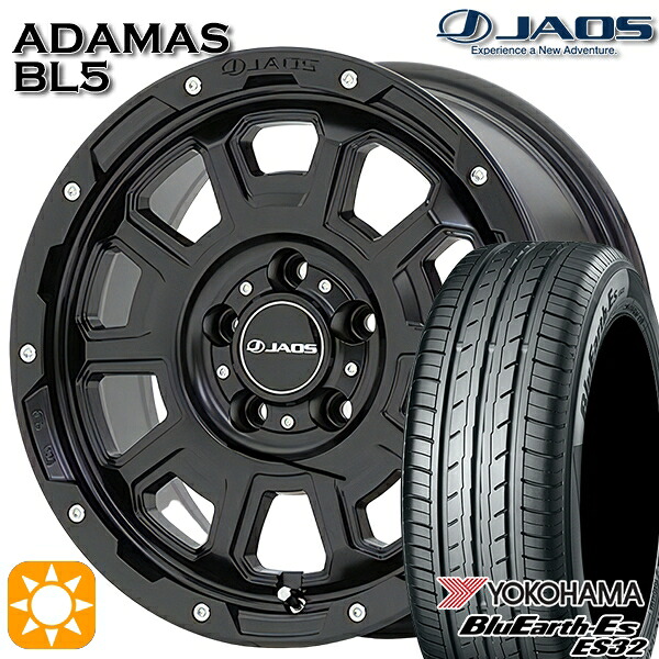 【取付対象】エクストレイル フォレスター 225/60R17 99H ヨコハマ ブルーアース ES32 ジャオス アダマス BL5 マットブラック 17インチ 7.5J 5H114.3 サマータイヤホイールセット ｜トレッド新横浜師岡店 117,750円