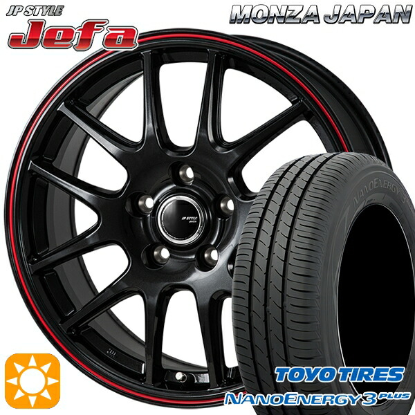 【取付対象】エスティマ ヤリスクロス 215/60R16 95H トーヨー ナノエナジー3プラス モンツァ JPスタイル ジェファ パールブラック/レッドライン 16インチ 6.5J 5H114.3 サマータイヤホイールセット |トレッド新横浜師岡店