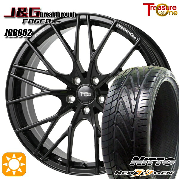 【取付対象】225/30R20 85W ニットー NEOテクGEN トレジャーワン 鍛造 J&Gブレイクスルー JGB002 ブラック 20インチ 8.5J 5H114.3 サマータイヤホイールセット