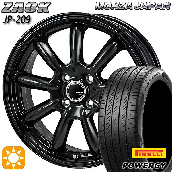 【取付対象】フィット アクア 185/60R15 84H ピレリ パワジー モンツァ ザック JP209 グロスブラック 15インチ 5.5J 4H100 サマータイヤホイールセット |トレッド新横浜師岡店