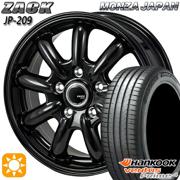 【取付対象】リーフ アクセラ 205/55R16 94V XL ハンコック veNtus PRime4 K135 モンツァ ザック JP209 グロスブラック 16インチ 6.5J 5H114.3 サマータイヤホイールセット 57,915円