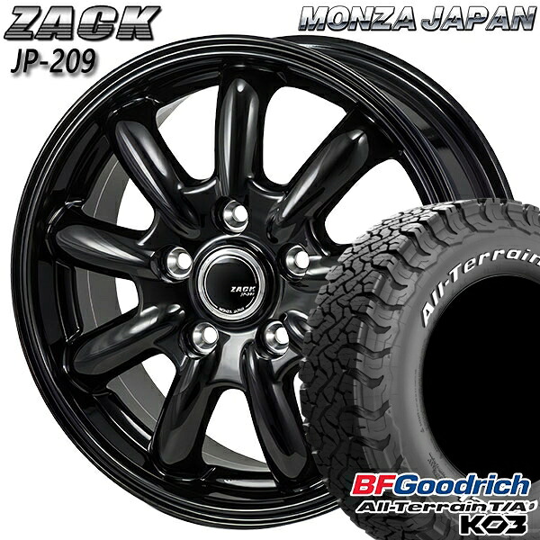 【取付対象】225/70R16 102/99S RWL BFグッドリッチ オールテレーン T/A KO3 モンツァ ザック JP209 グロスブラック 16インチ 6.5J 5H114.3 サマータイヤホイールセット ｜トレッド新横浜師岡店