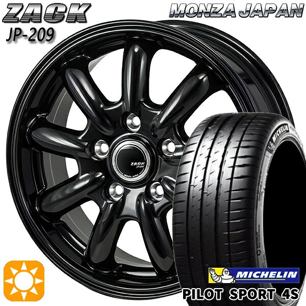 【取付対象】215/35R18 (84Y) XL ミシュラン パイロットスポーツ 4S モンツァ ザック JP209 グロスブラック 18インチ 7.5J 5H114.3 サマータイヤホイールセット ｜トレッド新横浜師岡店