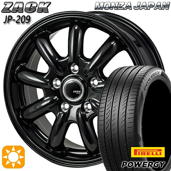 【取付対象】205/50R17 93W XL ピレリ パワジー モンツァ ザック JP209 グロスブラック 17インチ 7.0J 5H100 サマータイヤホイールセット
