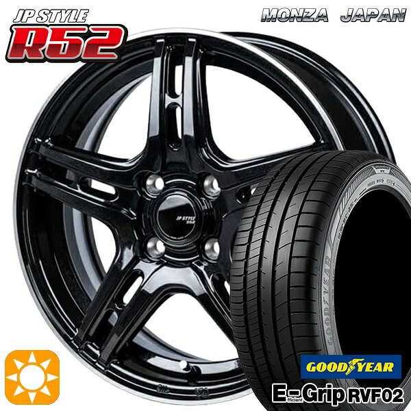 【取付対象】ハスラー ソリオ 165/60R15 77H グッドイヤー エフィシェントグリップ RVF02 モンツァ JPスタイル R52 15インチ 4.5J 4H100 サマータイヤホイールセット