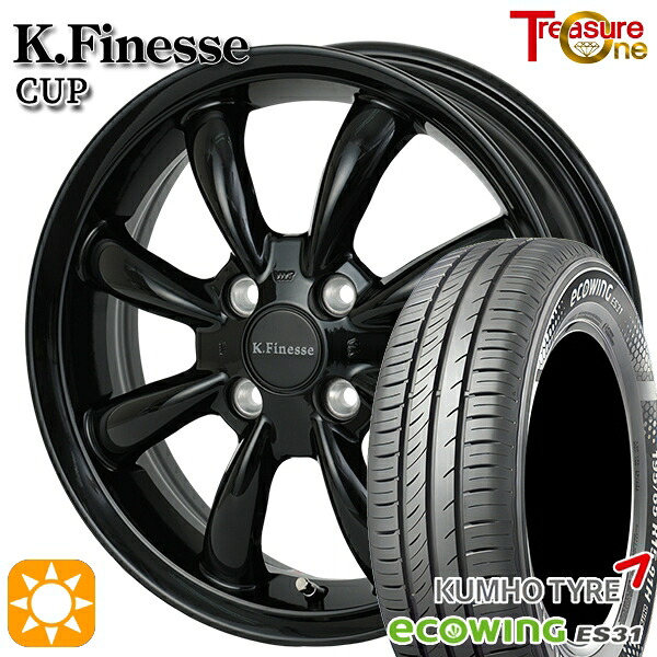 【取付対象】フィット アクア 175/70R1 84T クムホ エコウィング ES31 トレジャーワン ケイフィネス カップ ブラック 14インチ 5.0J 4H100 サマータイヤホイールセット |トレッド新横浜師岡店