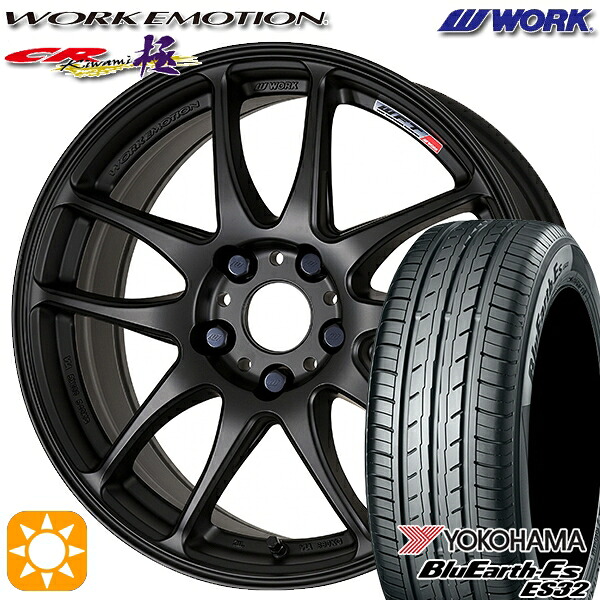 【取付対象】245/40R19 94W ヨコハマ ブルーアース ES32 WORK エモーション CR極 マットブラック 19インチ 8.5J 5H114.3 サマータイヤホイールセット