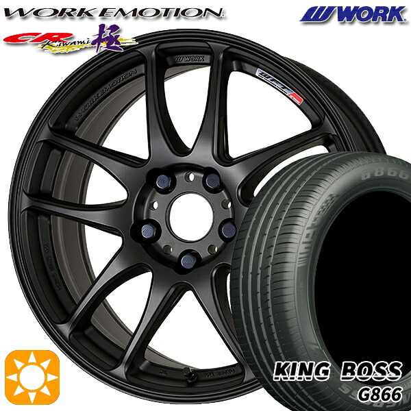 【取付対象】245/40R19 98W XL キングボス G866 WORK エモーション CR極 マットブラック 19インチ 8.5J 5H114.3 サマータイヤホイールセット