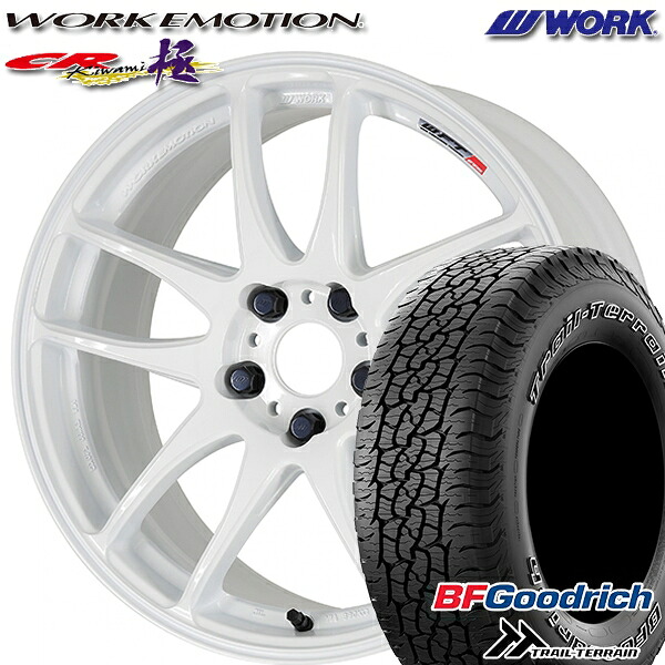 【取付対象】225/65R17 102T ORWL BFグッドリッチ トレールテレーン WORK エモーション CR極 ホワイト 17インチ 7.0J 5H114.3 サマータイヤホイールセット
