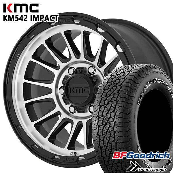 【取付対象】265/65R17 112T ORWL BFグッドリッチ トレールテレーン KMC KM542 IMPACT SATINBLACK MACHINED 17インチ 8.0J 6H139.7 サマータイヤホイールセット