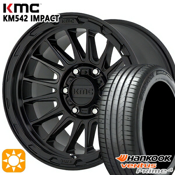 【取付対象】225/65R17 102H ハンコック veNtus PRime4 K135A KMC KM542 IMPACT サテンブラック 17インチ 8.0J 5H114.3 サマータイヤホイールセット 100,600円