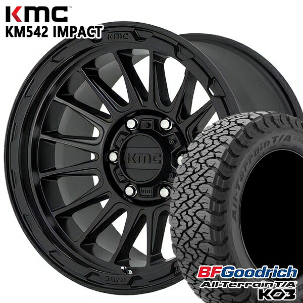 【取付対象】225/65R17 107/103S RBL BFグッドリッチ オールテレーン T/A KO3 KMC KM542 IMPACT サテンブラック 17インチ 8.0J 5H114.3 サマータイヤホイールセット