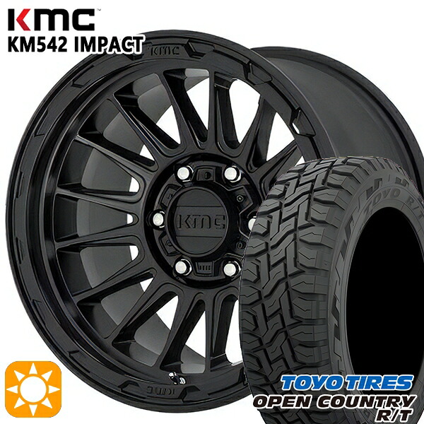 【取付対象】225/65R17 102Q トーヨー オープンカントリー R/T KMC KM542 IMPACT サテンブラック 17インチ 8.0J 5H114.3 サマータイヤホイールセット
