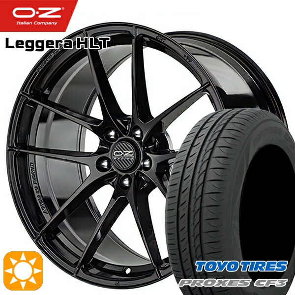 【取付対象】ベンツ Aクラス/CLA 225/45R18 95W XL トーヨー プロクセス CF3 OZ レッジェーラ HLT グロスブラック 18インチ 8.0J 5H112 サマータイヤホイールセット 184,300円