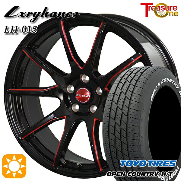 【取付対象】235/60R18 103H トーヨー オープンカントリー H/T2 WL トレジャーワン ラグジーヘインズ LH015 ブラック・マシニングレッドクリア 18インチ 7.0J 5H114.3 サマータイヤホイールセット
