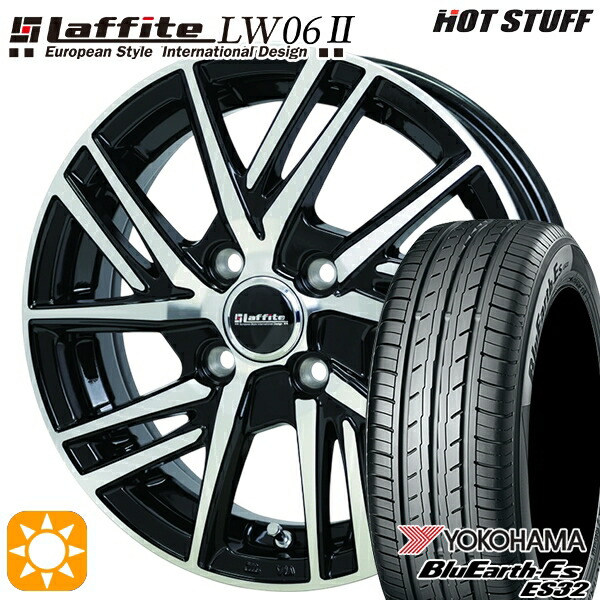 【取付対象】165/50R15 73V ヨコハマ ブルーアース ES32 HotStuff ラフィット LW06-2 BK/P 15インチ 4.5J 4H100 サマータイヤホイールセット