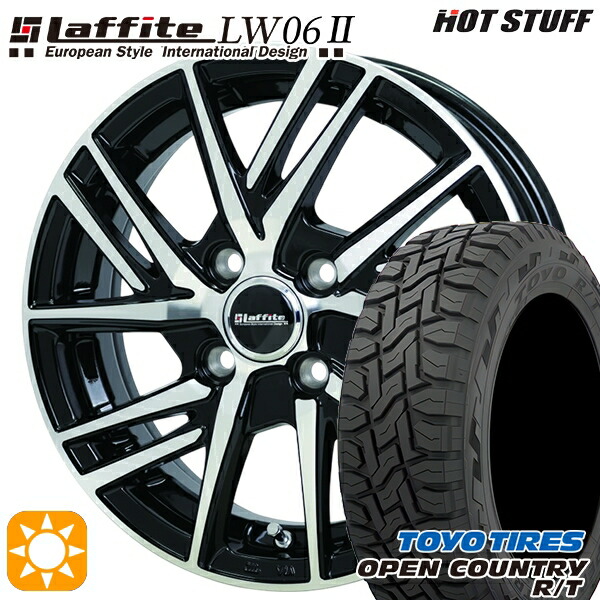 【取付対象】アクア クロスビー 175/60R16 82Q トーヨー オープンカントリー R/T HotStuff ラフィット LW06-2 BK/P 16インチ 6.0J 4H100 サマータイヤホイールセット 75,405円
