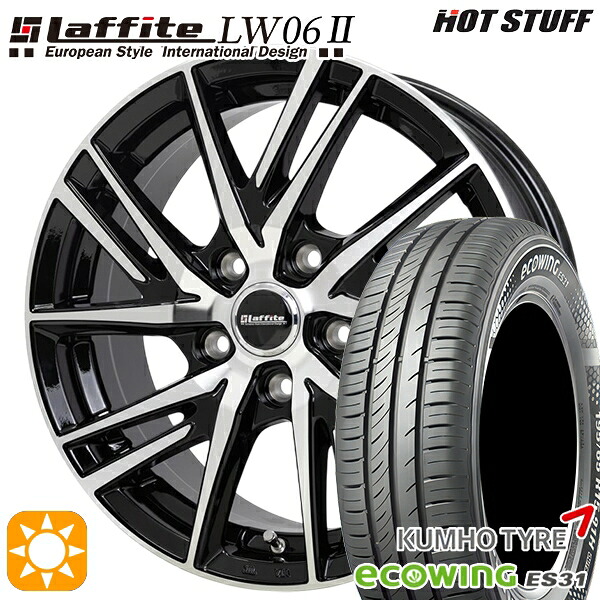 【取付対象】170シエンタ 185/60R15 84H クムホ エコウィング ES31 HotStuff ラフィット LW06-2 BK/P 15インチ 6.0J 5H100 サマータイヤホイールセット 52,740円